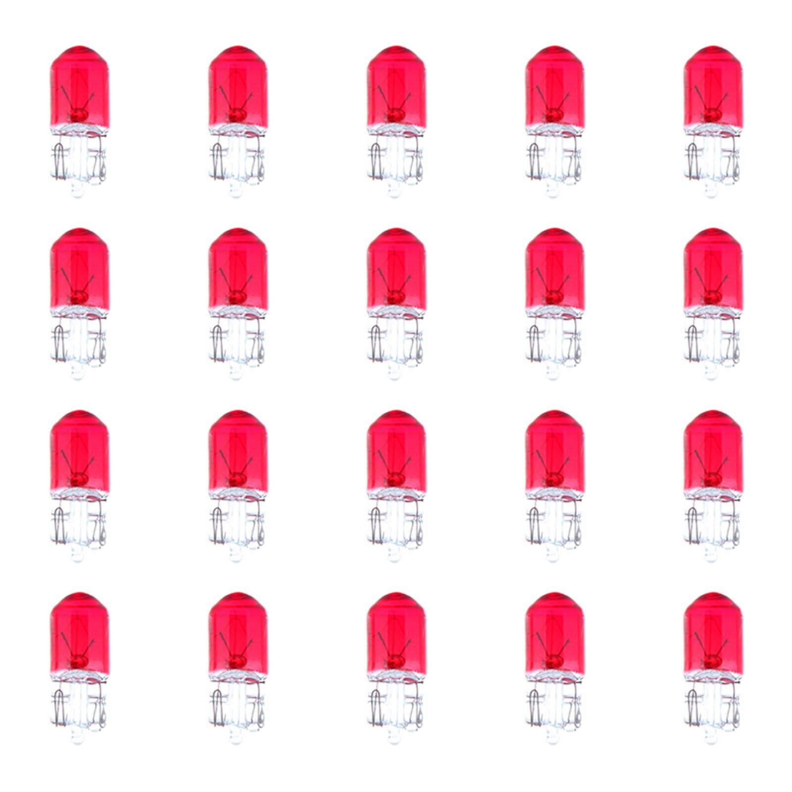 cciyu 20 Pack 194/168/T10 12V 5W Side Marker Light Halogen Bulb (10 PCS Red)